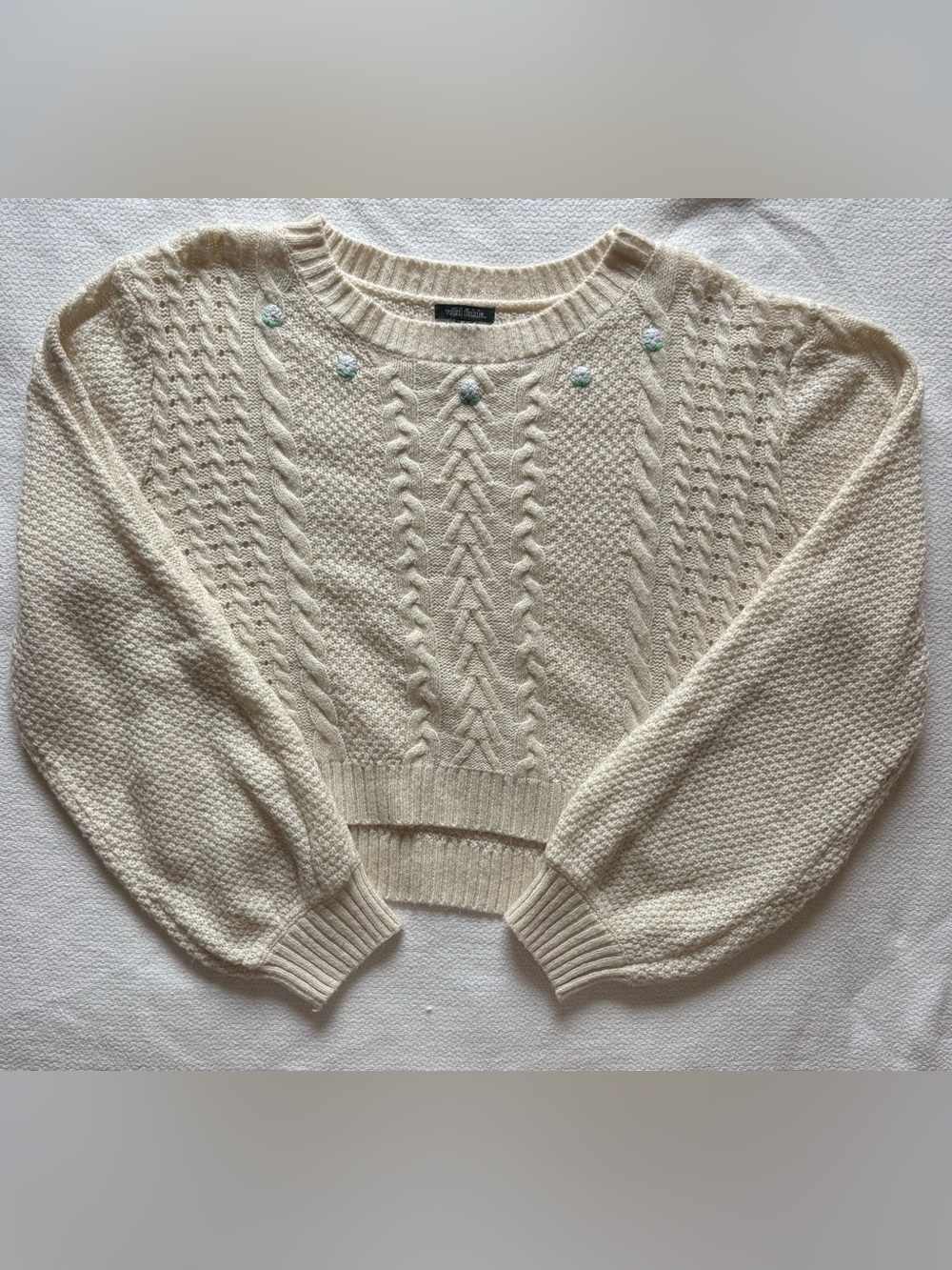 Wild Fable women’s cream embroidered cottagecore sweater - size XL - Picture 1 of 6